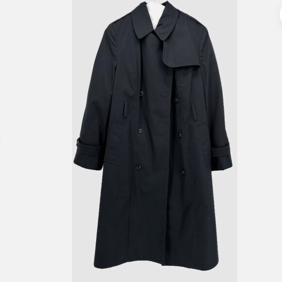 DSCP Sterlingwear Of Boston~Women's Black Trench Coat~USA 12S - Picture 2 of 7